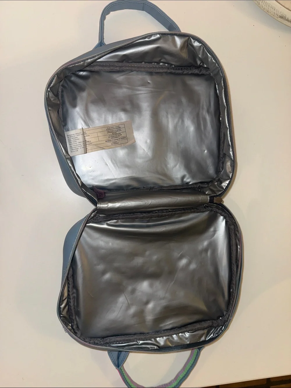OMG Accessories Sparkle Heart Denim Lunch Bag - Blue with Multicolor Hearts